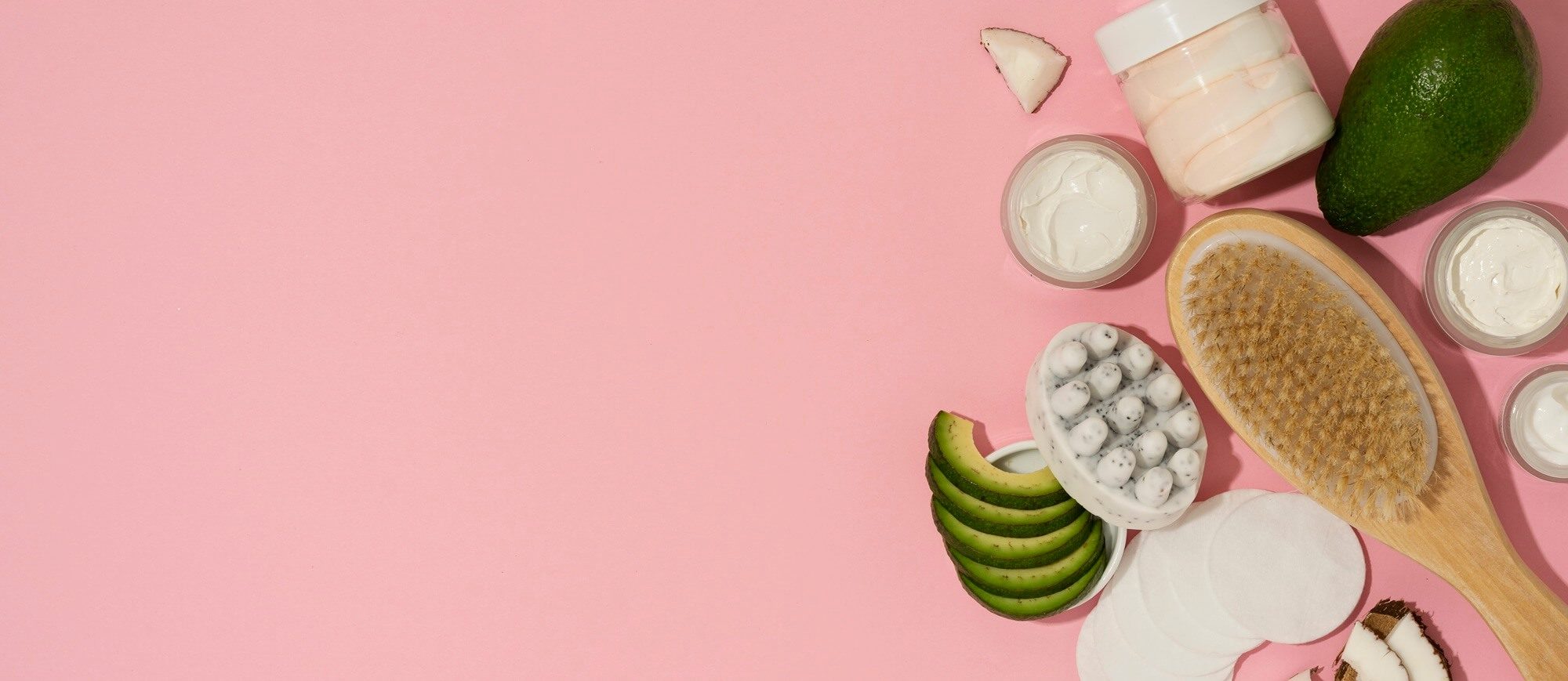 horizontal banner cosmetic products with avocado horizontal banner cosmetic products with avocado