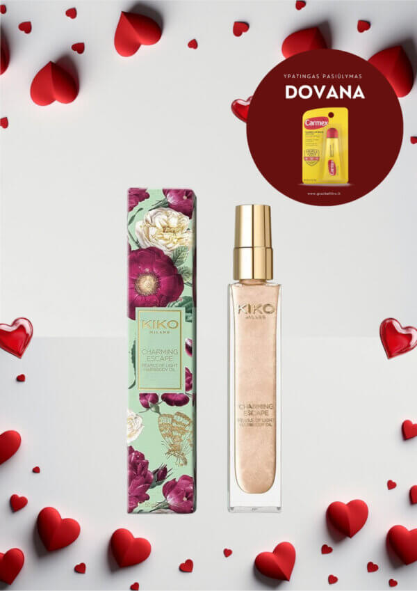 ❤️ KIKO Milano Charming Escape kūno ir plaukų aliejus su aukso blizgesiu + DOVANA "Carmex" lūpų balzamas