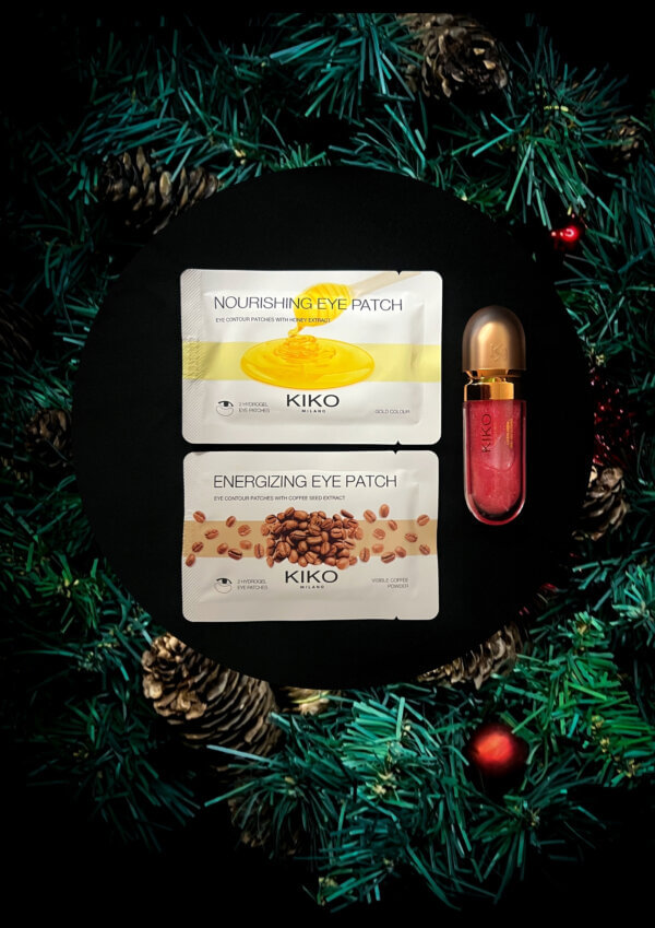 🎄Kalėdinis Šventinis grožio duetas akims ir lūpoms KIKO paakių kaukės + KIKO limituoto leidimo lūpų blizgesys